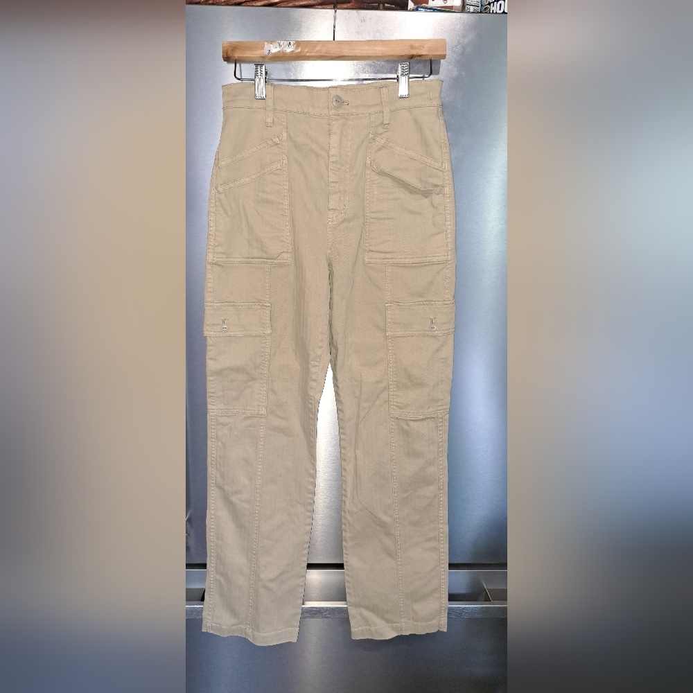 Ladies Madewell The Garment Dyed '90s Straight Cargo Pants Sand Dune Size 26 - Picture 2 of 10